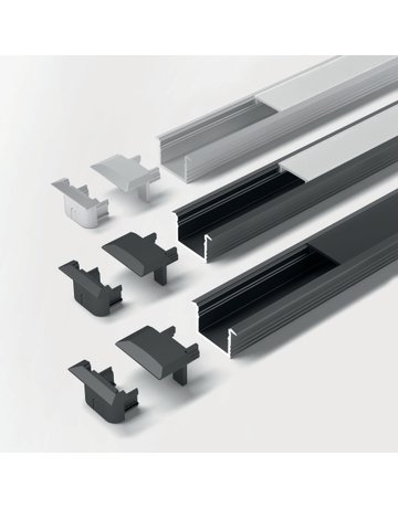 Bild ChannelLine C schwarz 300 mm Profil ohne Abdeckung, einzeln verpackt - Halemeier-0