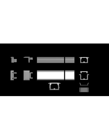 Bild LED ChannelLine C Profil, opal,10-er Set L=3000, Alu-und Abdeckprofil - Halemeier-2