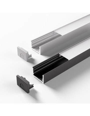 Bild LED ChannelLine D2 Profil, opal, 10er Set L=3000, Alu- und Abdeckprofil - Halemeier-1