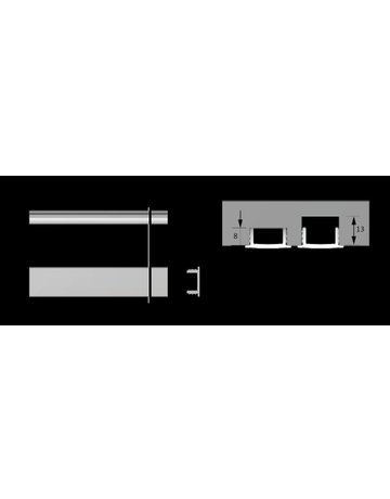 Bild LED ChannelLine F Profil, opal, 10er Set L=3000mm +/- 0,5, Abdeckprofil - Halemeier-2
