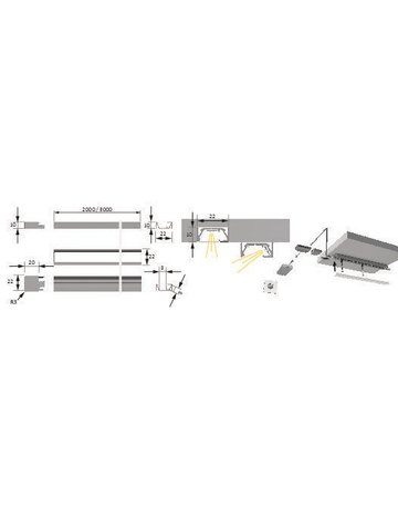 Bild ChannelLine G1 schwarz 300 mm Profil ohne Abdeckung, einzeln verpackt - Halemeier-1