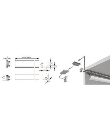 Bild ChannelLine H Alu/opal 300 mm Profil inkl Abdeckung, einzeln verpackt - Halemeier-1