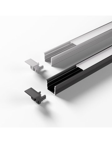 Bild ChannelLine U2 schwarz opal L=2500 Alu-und Abdeckprofil - Halemeier-1