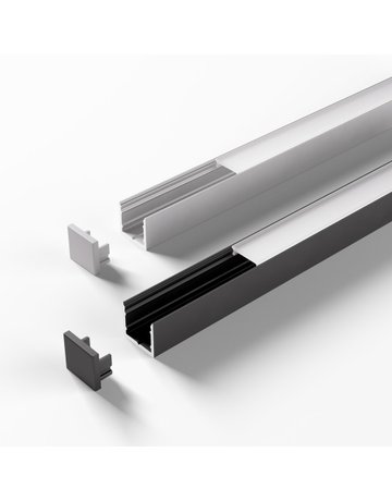 Bild ChannelLine U schwarz opal 10er Set L=2500 Alu- und Abdeckprofil - Halemeier-1