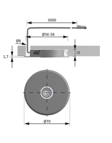 Bild LED ConeLite 58, rd, EDS Op., nw 12VDC, 3.5W, 3.0m LTG, M1 - Halemeier-4