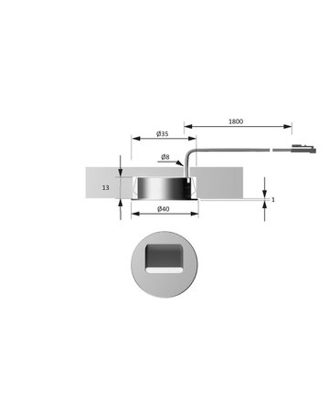 Bild Side Spot Vitrinenleuchte schwarz mw² 12VDC 1,4W 1,8m Ltg. M-1 - Halemeier-3