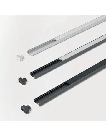Bild ChannelLine I schwarz 300 mm Profil ohne Abdeckung, einzeln verpackt - Halemeier-0