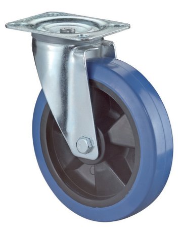 Bild Lenkrolle 125mm LS400 Platte, Elastik blau, RL LS400.B61.125 - BS ROLLEN-0