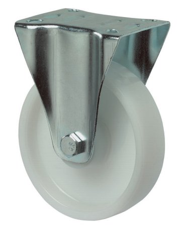 Bild Bockrolle 125mm L410.B10 Platte, Kunststoff weiß, RL L410.B10.125 - BS ROLLEN-0