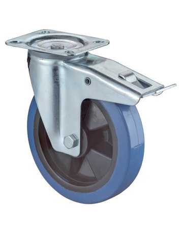 Bild Lenkrolle 125mm LS420 Platte, Elastik bl.RL, FestLS420.B61.125 - BS ROLLEN-0