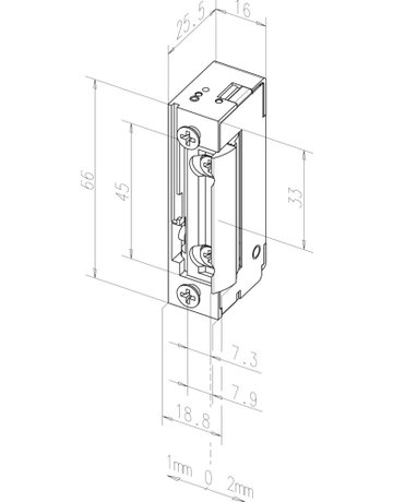 Bild Elektro-Türöffner, ohne Schließblech 118E500, 10-24V AC/DC, DL-R - effeff-1