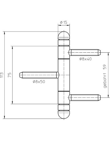 Bild Einbohrband BAKA C 1-15 WF SOFT 3tlg.,15mm matt vernickelt/F2 - SIMONSWERK-2