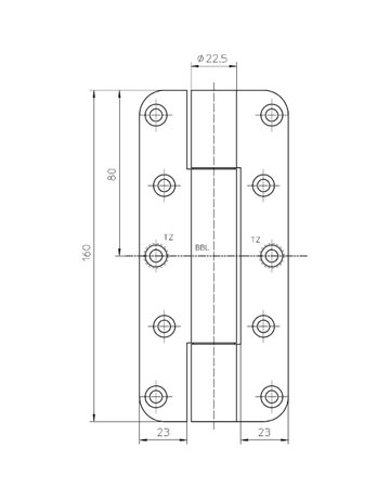 Bild Objektband VARIANT VN 2828/160 Ø22,5/120kg,edelstahl matt - SIMONSWERK-2