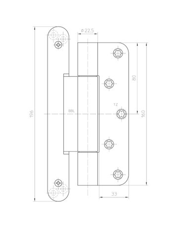 Bild Objektband VARIANT VN 2927/160 Compact Ø22,5/200kg,edelstahl matt - SIMONSWERK-2