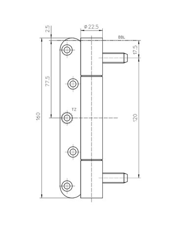 Bild Objektband VARIANT VN 3738/160 Ø22,5/160kg,edelstahl matt - SIMONSWERK-2