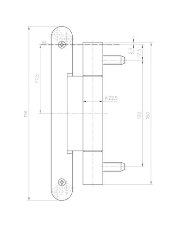 Bild Objektband VARIANT VN 3747/160 Compact Ø22,5/160kg,edelstahl matt - SIMONSWERK-2
