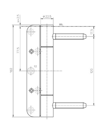 Bild Objektband VARIANT VN 3838/160 FD Ø22,5/160kg,edelstahl matt - SIMONSWERK-2