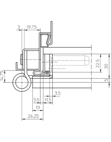 Bild Objektband VARIANT VN 8938/160 U FD Ø22,5/160kg,DL,edelstahl matt - SIMONSWERK-4
