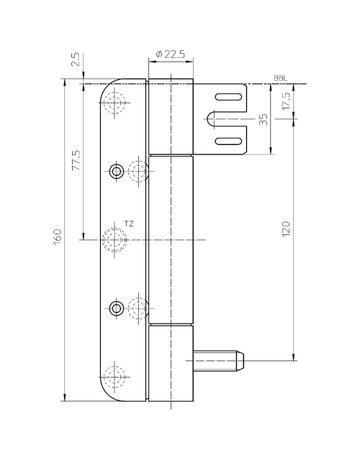 Bild Objektband VARIANT VN 8938/160 U FD Ø22,5/160kg,DL,edelstahl matt - SIMONSWERK-2