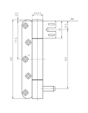 Bild Objektband VARIANT VN 8938/160 U Ø22,5/160kg,DL,edelstahl matt - SIMONSWERK-2