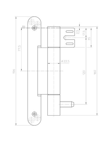 Bild Objektband VARIANT VN 8947/160 U Compact Ø22,5/160kg,DL,edelstahl matt - SIMONSWERK-2