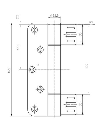 Bild Objektband VARIANT VN 8948/160 Ø22,5/160kg,edelstahl matt - SIMONSWERK-2