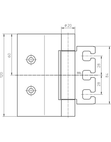 Bild Glastürband VARIANT VXG 7990/120K 2tlg,kantig,edelstahl matt - SIMONSWERK-2