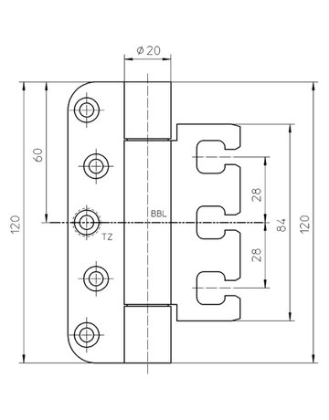 Bild Objektband VARIANT VX 7728/120 Ø20/100kg,matt vernickelt/F2 - SIMONSWERK-2