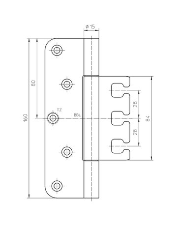Bild Objektband VARIANT VX 7729/160 Planum Ø15/160kg,edelstahl matt - SIMONSWERK-2