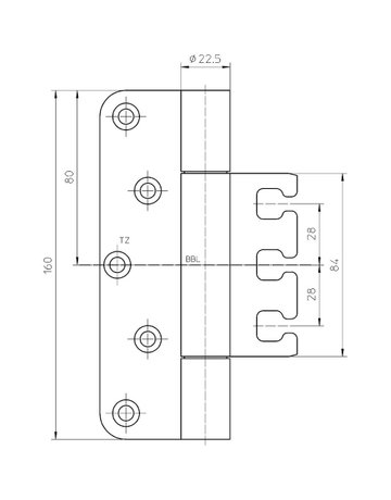 Bild Objektband VARIANT VX 7729/160-4 Ø22,5/300kg, matt vernickelt/F2 - SIMONSWERK-2