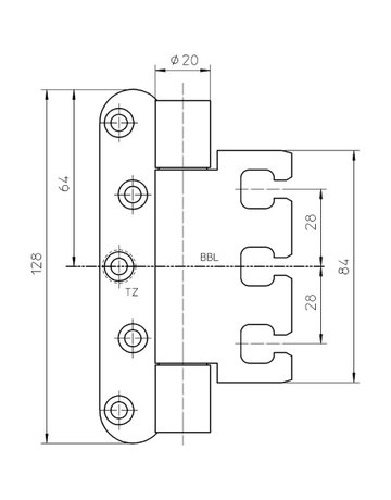 Bild Objektband VARIANT VX 7939/120 Ø20/120kg,edelstahl matt - SIMONSWERK-2