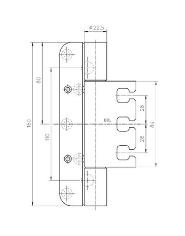Bild Objektband VARIANT VX 7939/160 FDS Ø22,5/200kg,matt vernickelt/F2 - SIMONSWERK-2