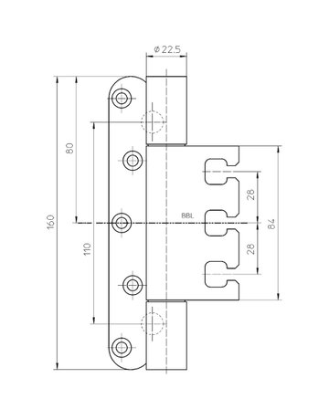 Bild Objektband VARIANT VX 7939/160 S Ø22,5/200kg,matt vernickelt/F2 - SIMONSWERK-2