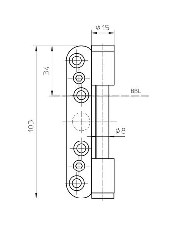 Bild Flügelteil VARIANT V 0037 WF FV 3-tlg.Band, vernickelt - SIMONSWERK-2