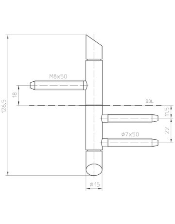 Bild Einbohrband VARIANT V 3420 WF CROSS 2tlg.,15mm,DR matt vernickelt/F2 - SIMONSWERK-2