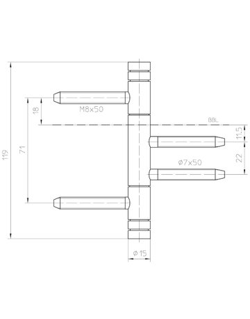 Bild Einbohrband VARIANT V 4426 WF BASIC 3tlg.,15mm matt verchromt/F1 - SIMONSWERK-2