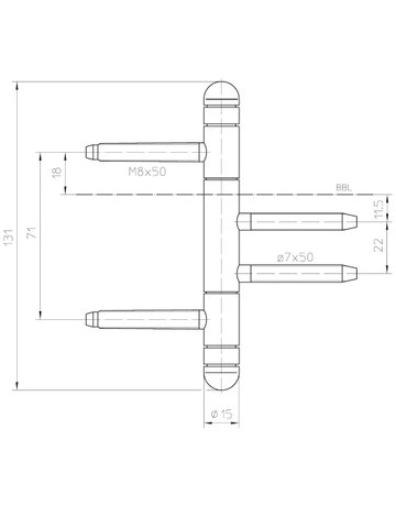 Bild Einbohrband VARIANT V 4426 WF SOFT 3tlg.,15mm matt verchromt/F1 - SIMONSWERK-2