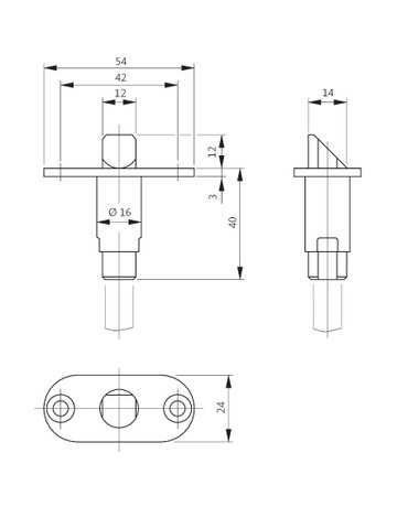 Bild Schnappriegel B 1795 24x54rd,verzinkt,2mm versetzt - BKS-1