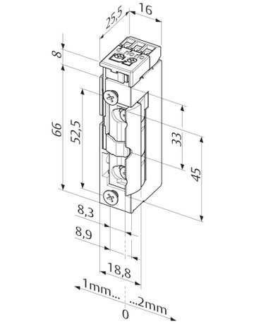 Bild Türrahmen -Elektro-Türöffner 118RR, mit Flachschließblech, 10-24V - effeff-1
