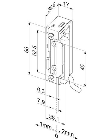 Bild Elektro-Türöffner, ohne Schließblech 118W.10, 10-24V AC/DC, DL-R - effeff-1