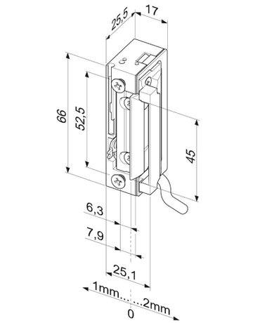 Bild Elektro-Türöffner, ohne Schließblech 118WE10, 10-24V AC/DC, DL-R - effeff-1