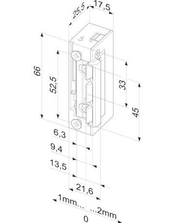 Bild Elektro-Türöffner, ohne Schließblech 118.13B, 10-24V AC/DC, DL-R - effeff-1