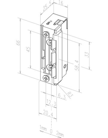 Bild Elektro-Türöffner, ohne Schließblech 118E.14, 10-24V AC/DC, DL-R - effeff-1