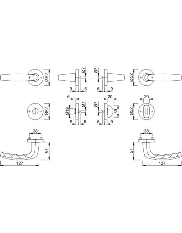 Bild Atlanta 1530/42KV/42KVS Rosette ,WC/S,8, (8),F9,TS37-42 - HOPPE-1