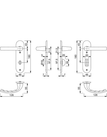 Bild Garnitur Schild1710/273KPGRT-SST F1 8 8 SK/OL-78 - HOPPE-1
