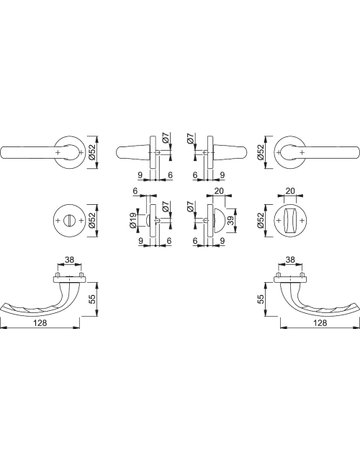 Bild Garnitur Rosette1710/42KV/42KVSGRT- F1 8 SK/OL - HOPPE-1