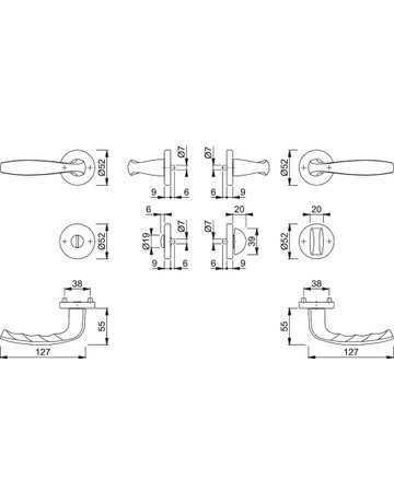 Bild Garnitur Rosette1810/42KV/42KVSGRT-SST F1 8 8 SK/O - HOPPE-1