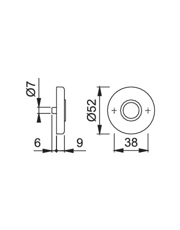 Bild Drückerrosettenpaar 42KV rund, 9mm,TS 37-42,F9 - HOPPE-1