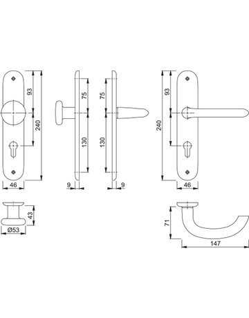 Bild Wechselgarnitur Schild53/273P/1138GRT-SST F1 8 PZ-72 - HOPPE-1