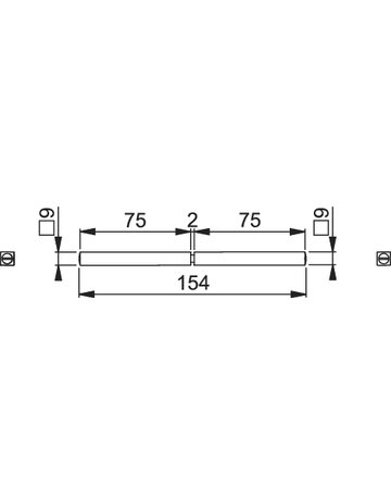 Bild FS Antipanikstift FSAP 9x154mm,LA 75/ LI 75,TS 60-85,verzinkt - HOPPE-1